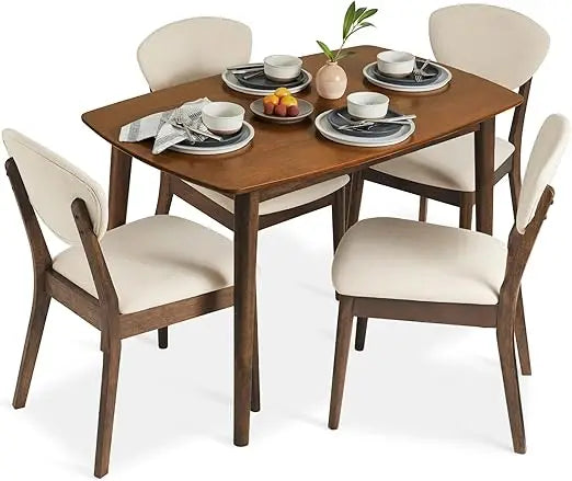 5-Piece Dining Set, W/ 4, Padded Seats & Backrests
