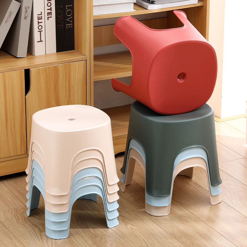 Thickened Plastic Small Bench Bathroom Stool Footstool Non-slip  Square Stool for Adult Children Bathroom Shower Seats S/M Size