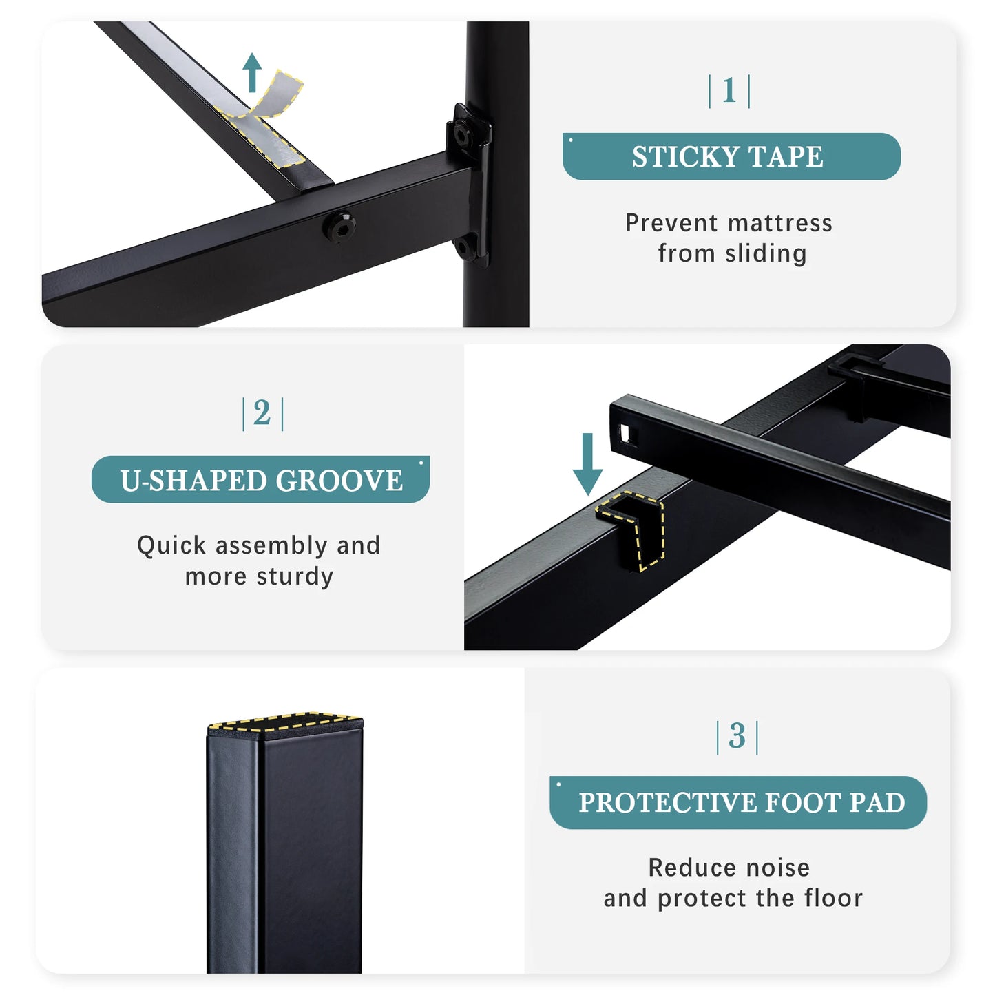 HOOMIC 14 Inch Metal Platform, Vintage Victorian Style Bed