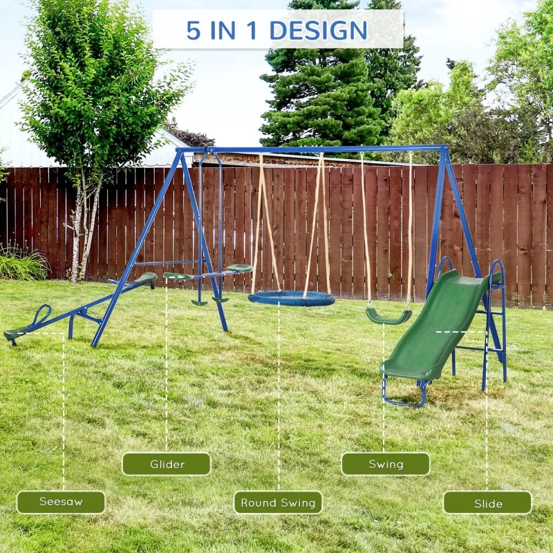 Metal Swing Set for Kids Outdoor
