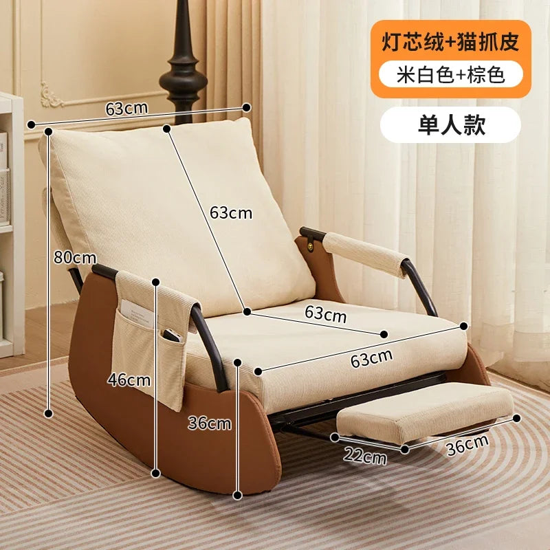 Kawaii Rocking Chair Single European Armchair Lazy Chair Floor Daybed Single Divani Da Soggiorno Home Furniture