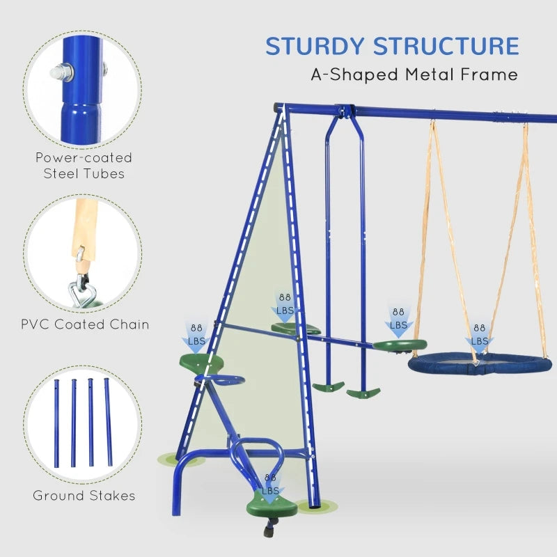 Metal Swing Set for Kids Outdoor