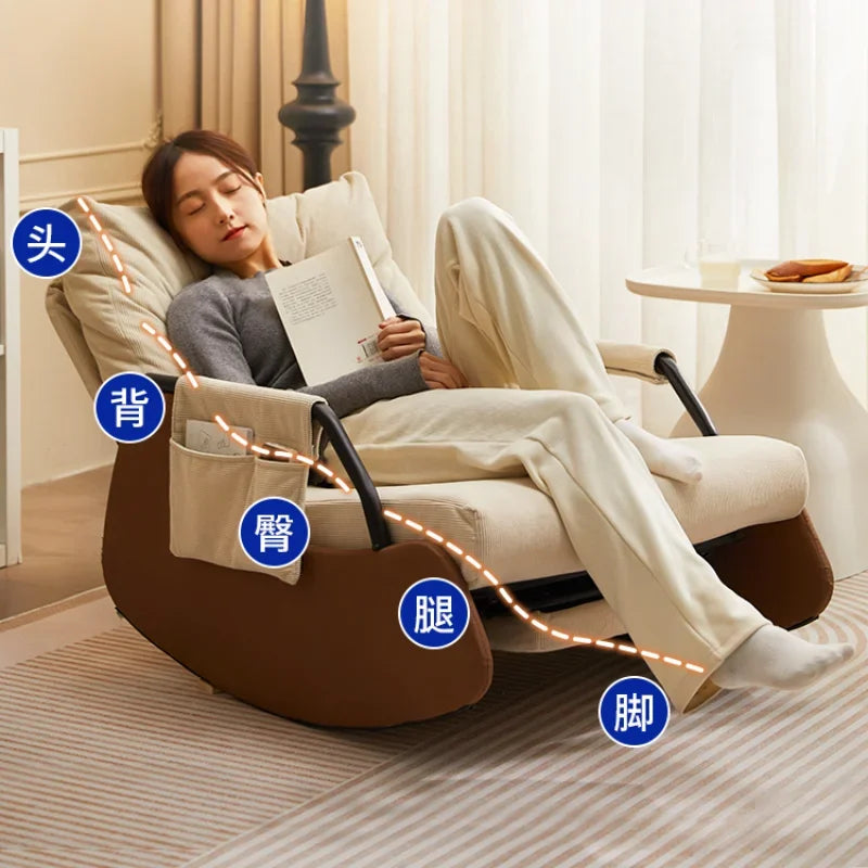 Kawaii Rocking Chair Single European Armchair Lazy Chair Floor Daybed Single Divani Da Soggiorno Home Furniture