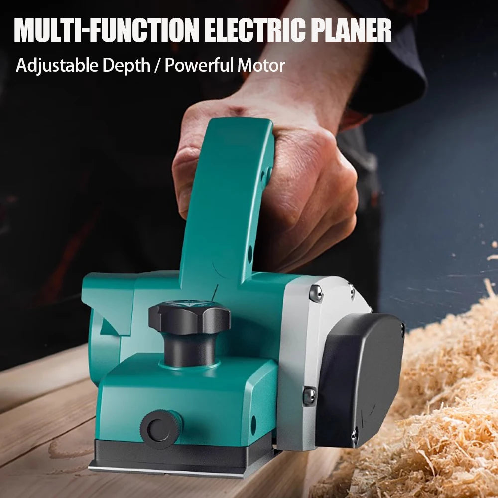 Portable Electric Wood Planer Woodworking Power Tool Household Planing Machine for Home Furniture Woodworking Tool