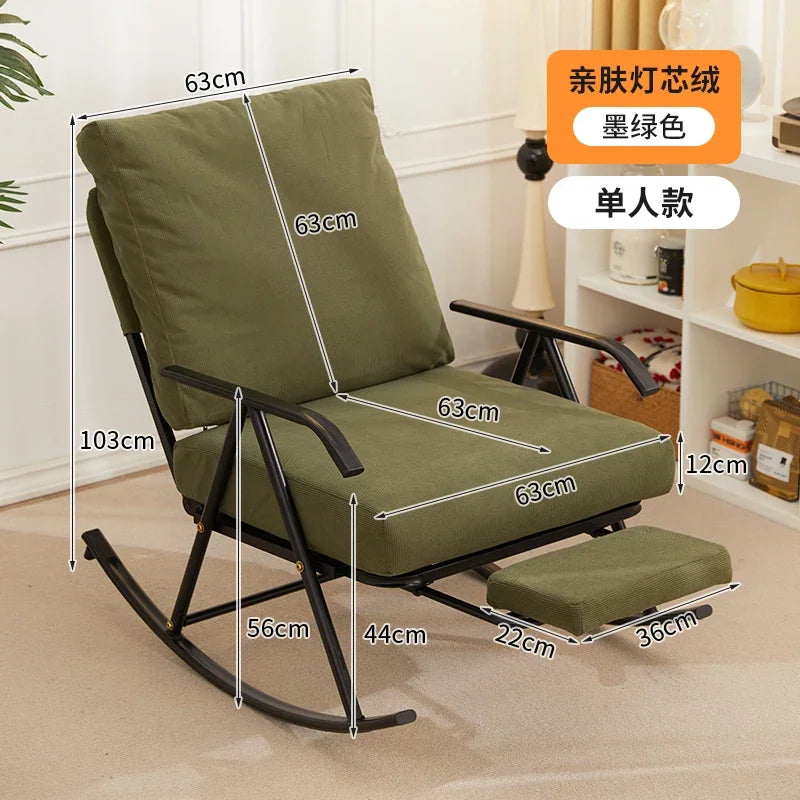Kawaii Rocking Chair Single European Armchair Lazy Chair Floor Daybed Single Divani Da Soggiorno Home Furniture