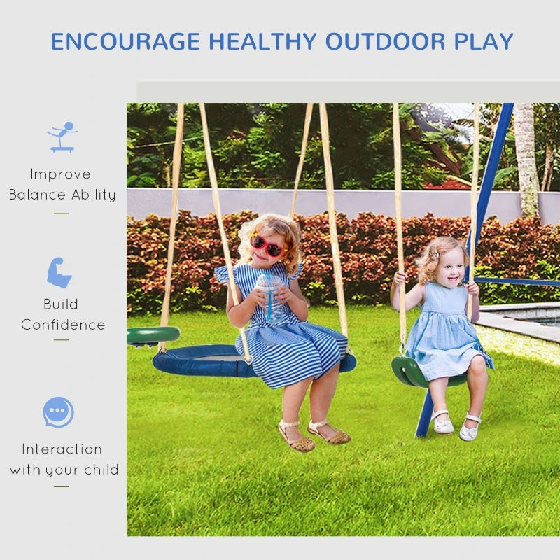 Metal Swing Set for Kids Outdoor