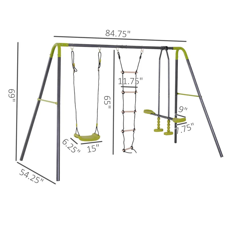 Metal Swing Set for Kids Outdoor