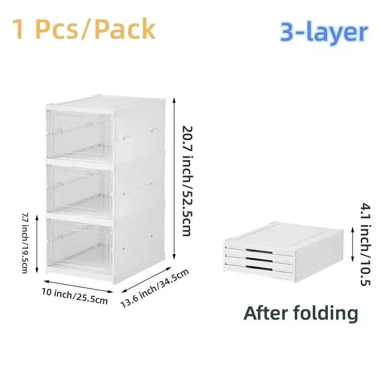 6 Layer Shoe Box Foldable Transparent Storage Organizers Box Stackable Dustproof