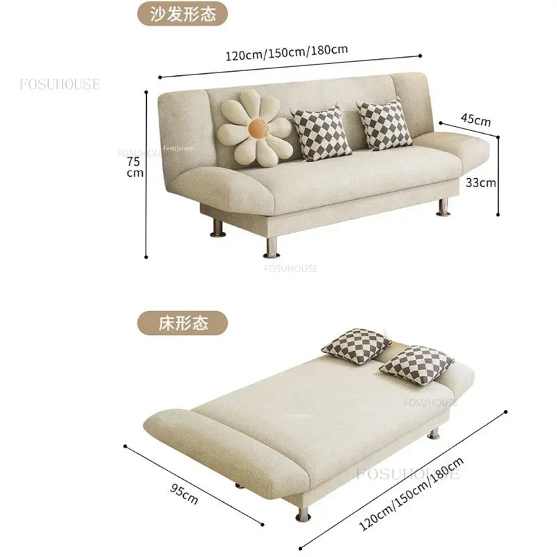 Nordic Fabric Bed Lazy Sofa Foldable Z
